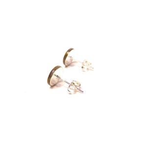 Boucles d'oreille en carton - Puces d'oreille - Jaune et Bleu Feuille - Argent 925 – Image 3