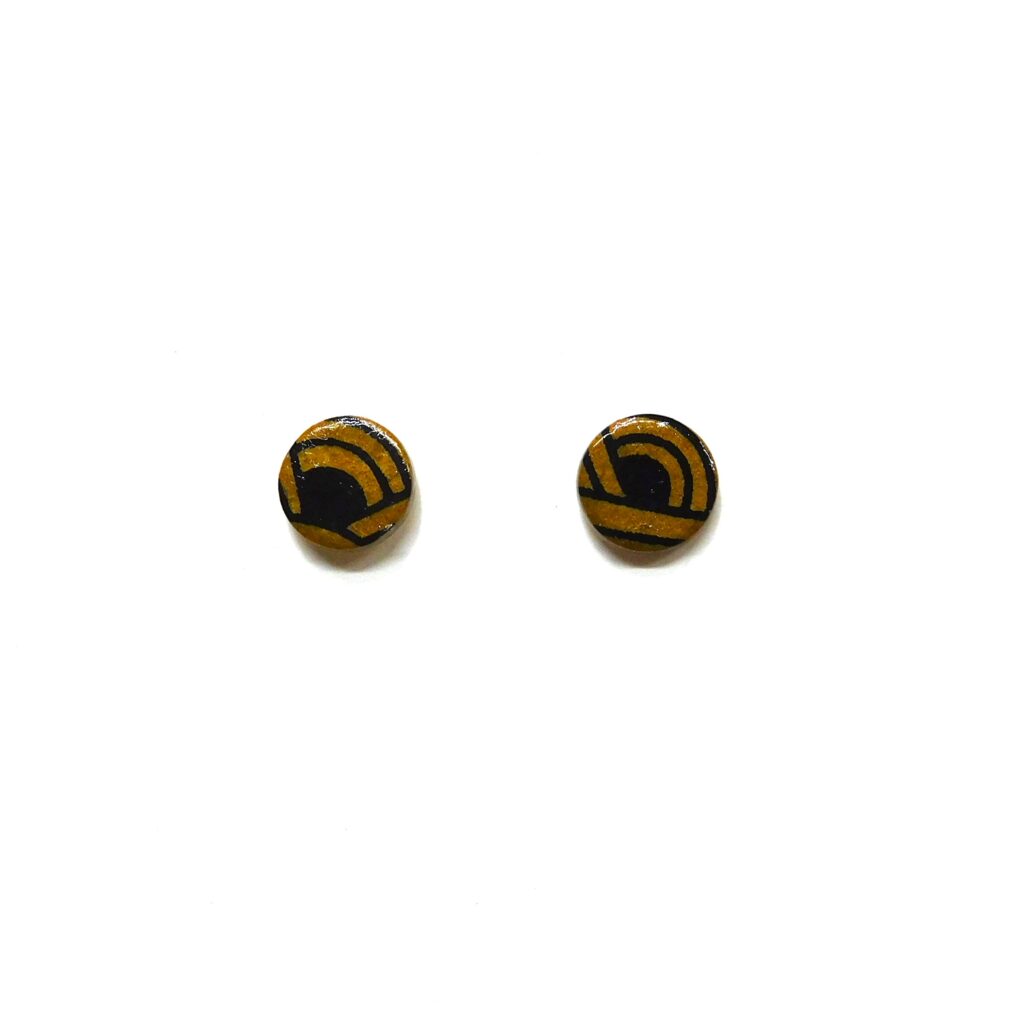 Boucles d'oreille en carton - Puces d'oreille - Marron Nœuds - Argent 925