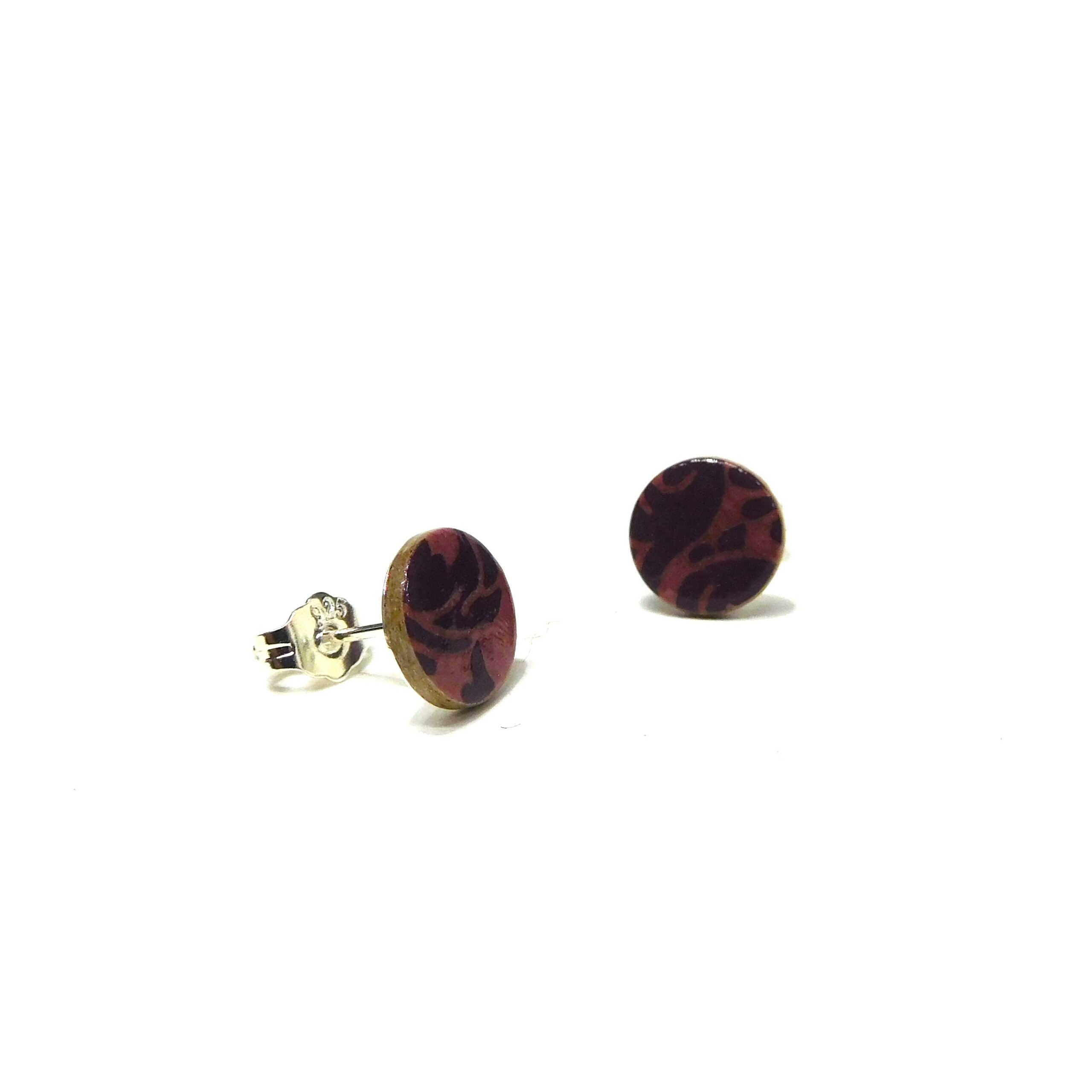 Boucles d'oreille en carton - Puces d'oreille - Mauve Baroque - Argent 925 – Image 3