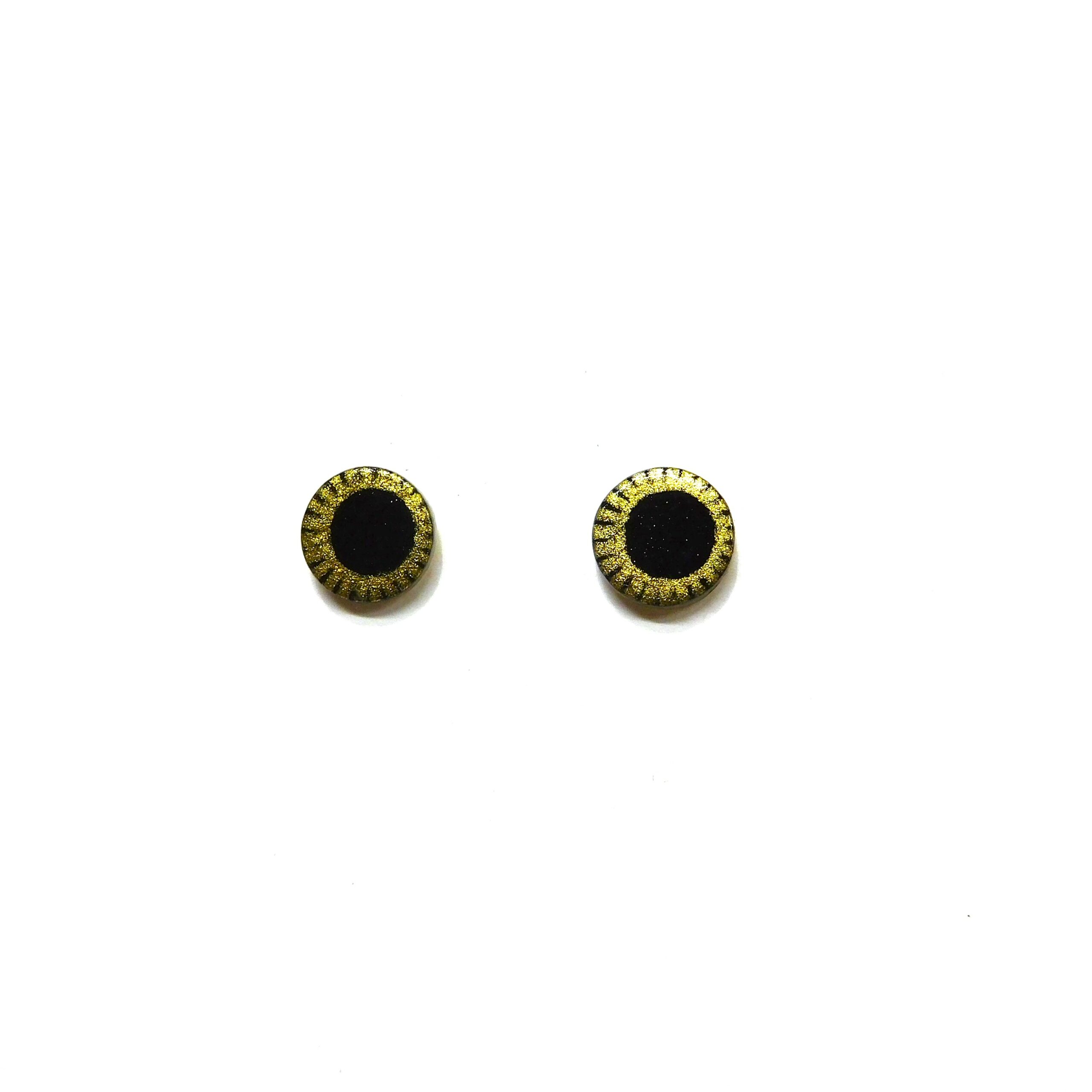 Boucles d'oreille en carton - Puces d'oreille - Or Noir - Argent 925 – Image 4