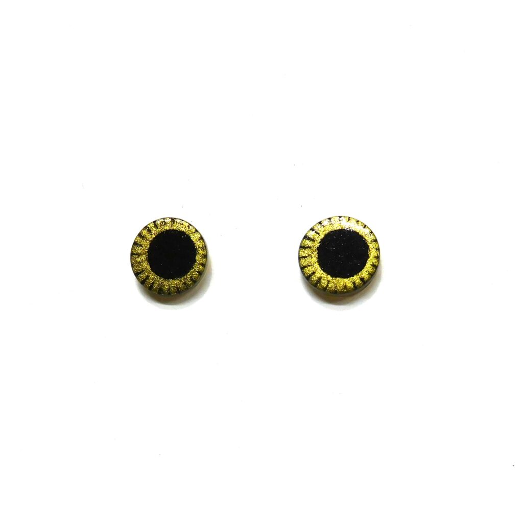 Boucles d'oreille en carton - Puces d'oreille - Or Noir - Argent 925