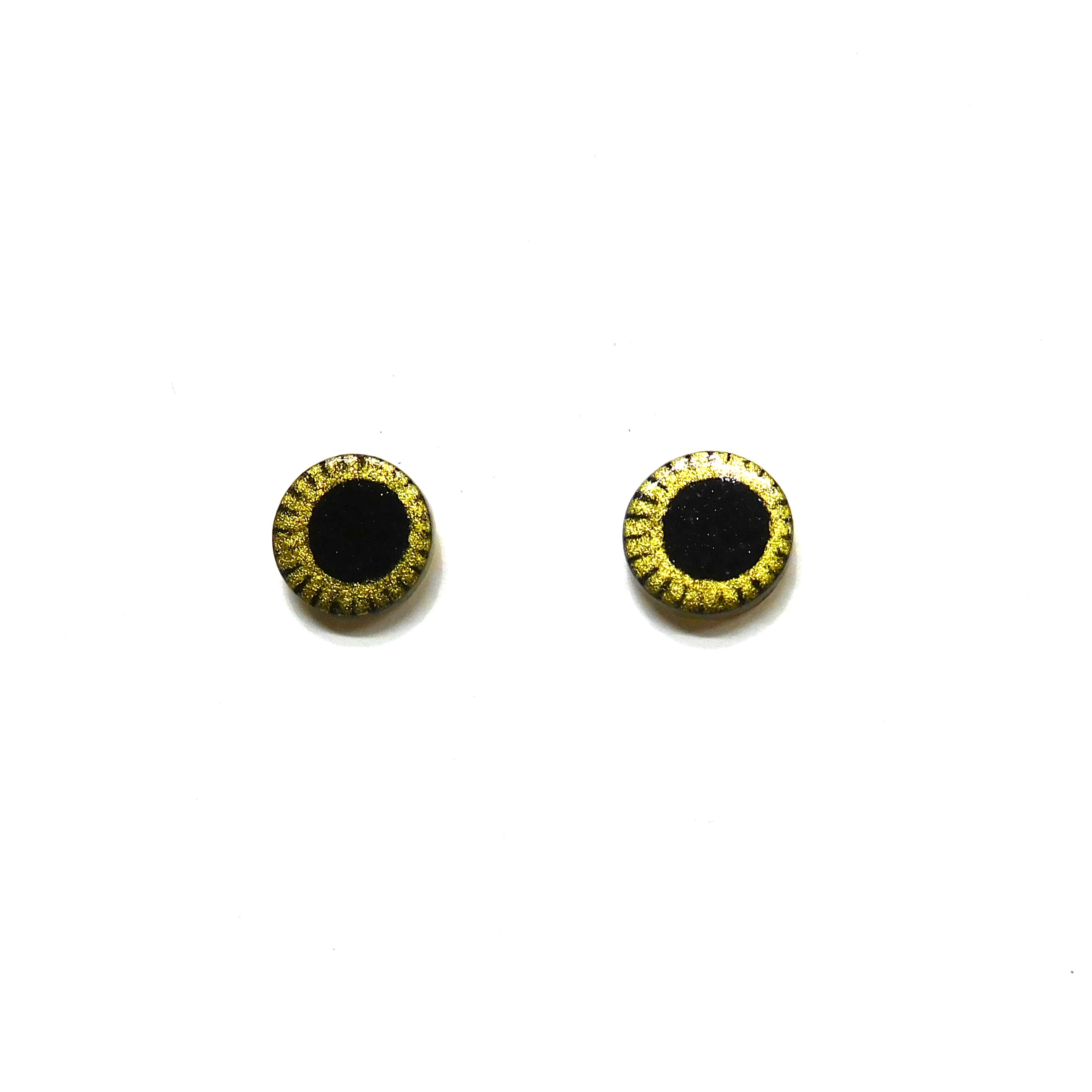 Boucles d'oreille en carton - Puces d'oreille - Or Noir - Argent 925 – Image 1