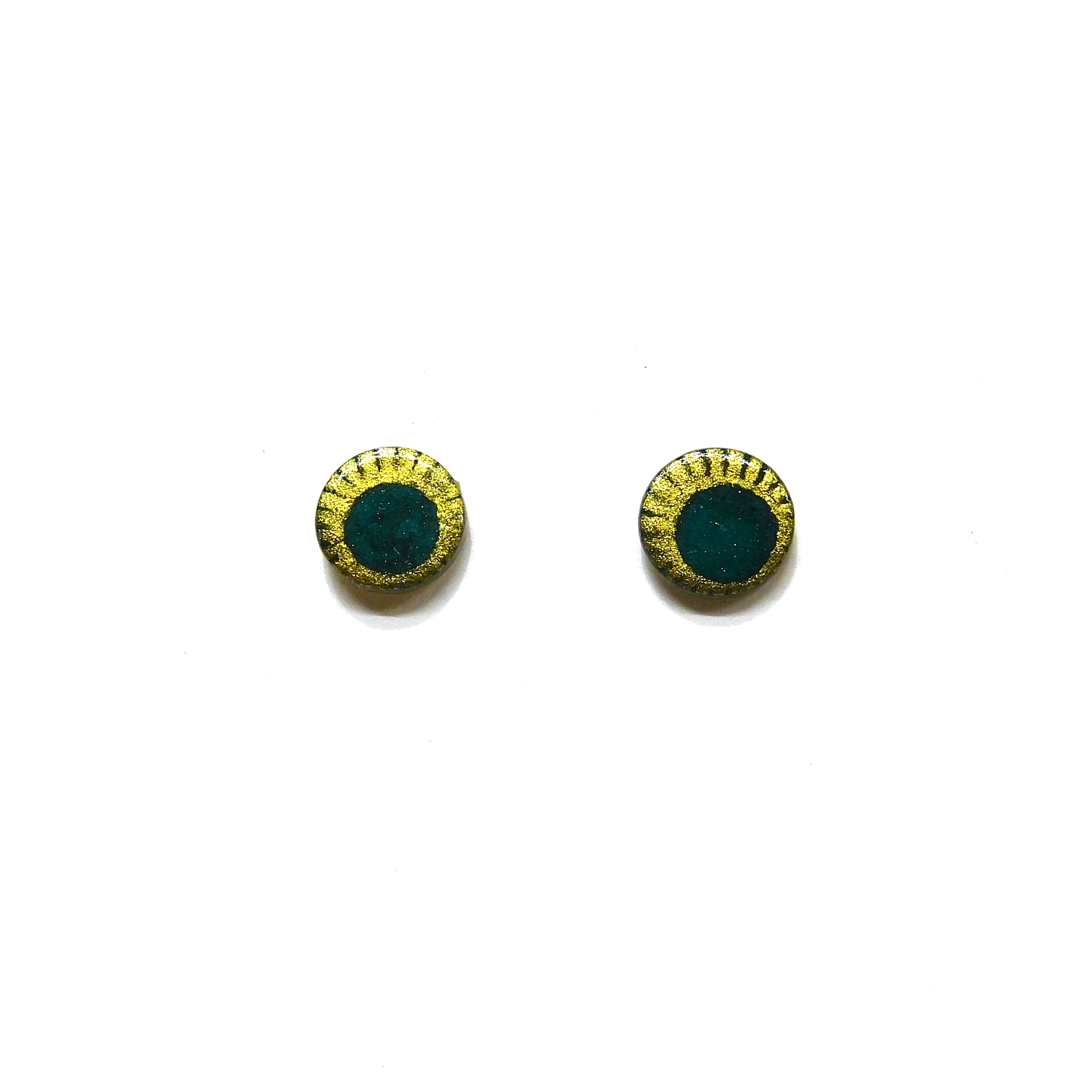 Boucles d'oreille en carton - Puces d'oreille - Or Vert - Argent 925 – Image 4