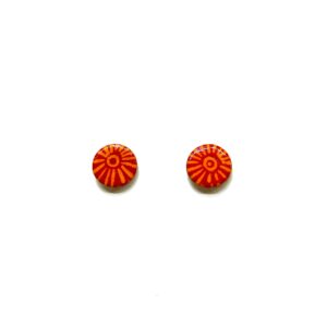 Boucles d'oreille en carton - Puces d'oreille - Soleil Orange - Argent 925 – Image 1