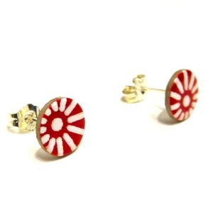 Boucles d'oreille en carton - Puces d'oreille - Rouge étoile - Argent 925 – Image 3
