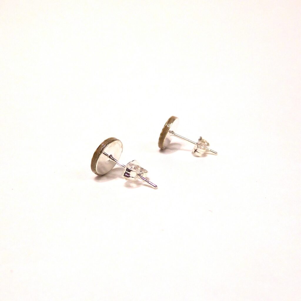 Boucles d'oreille en carton - Puces d'oreille - Fleurs Rouges - Argent 925