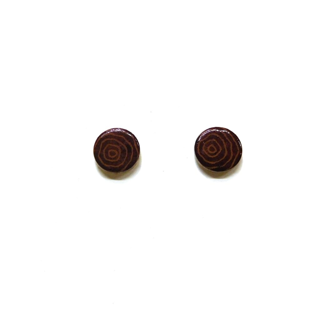 Boucles d'oreille en carton - Puces d'oreille - Rondobordeaux - Argent 925