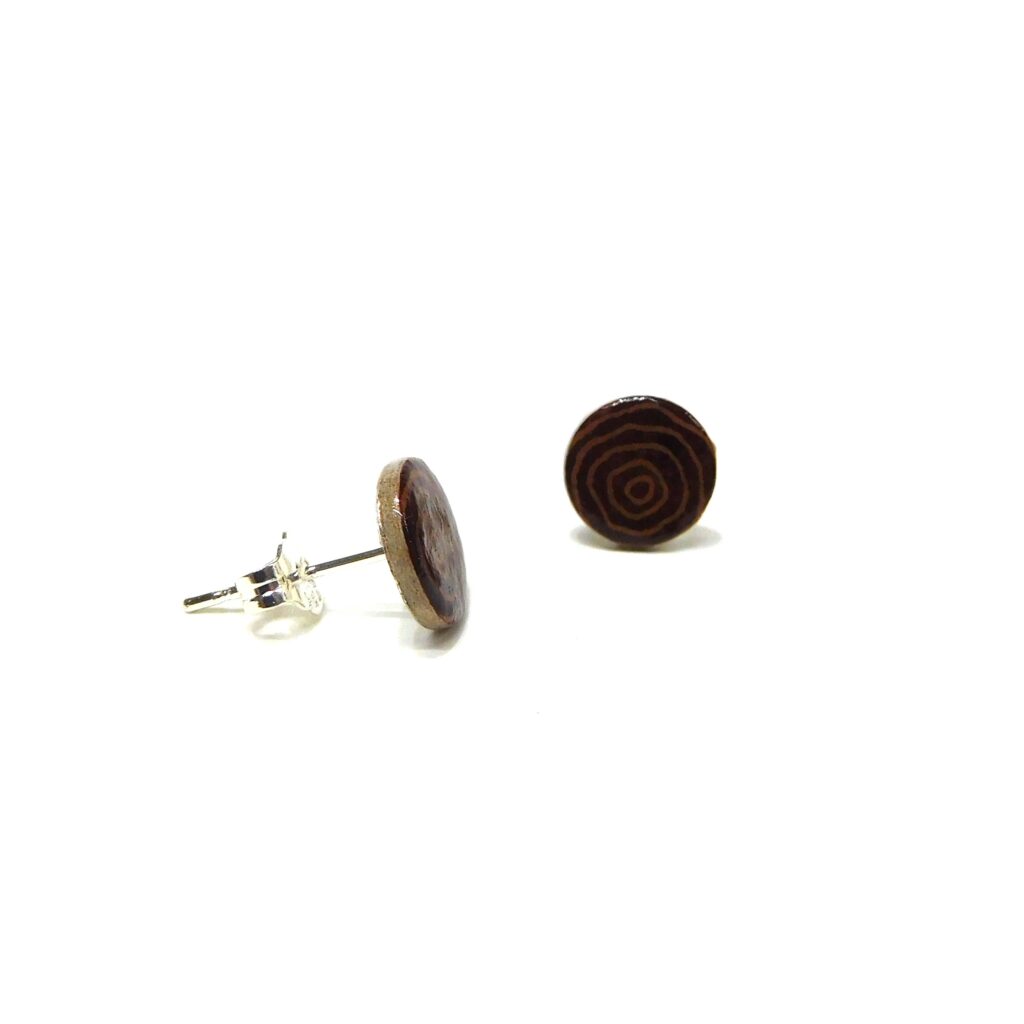 Boucles d'oreille en carton - Puces d'oreille - Rondobordeaux - Argent 925