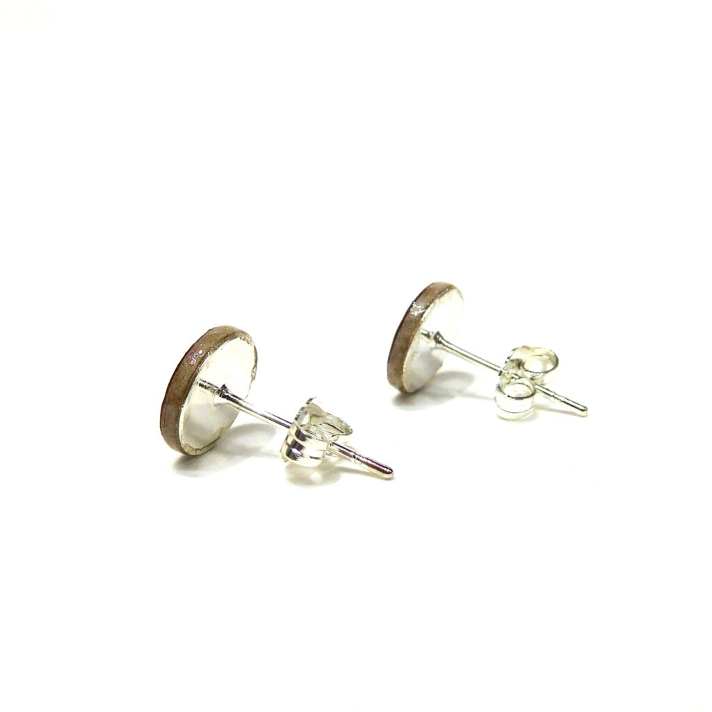 Boucles d'oreille en carton - Puces d'oreille - Rondobordeaux - Argent 925