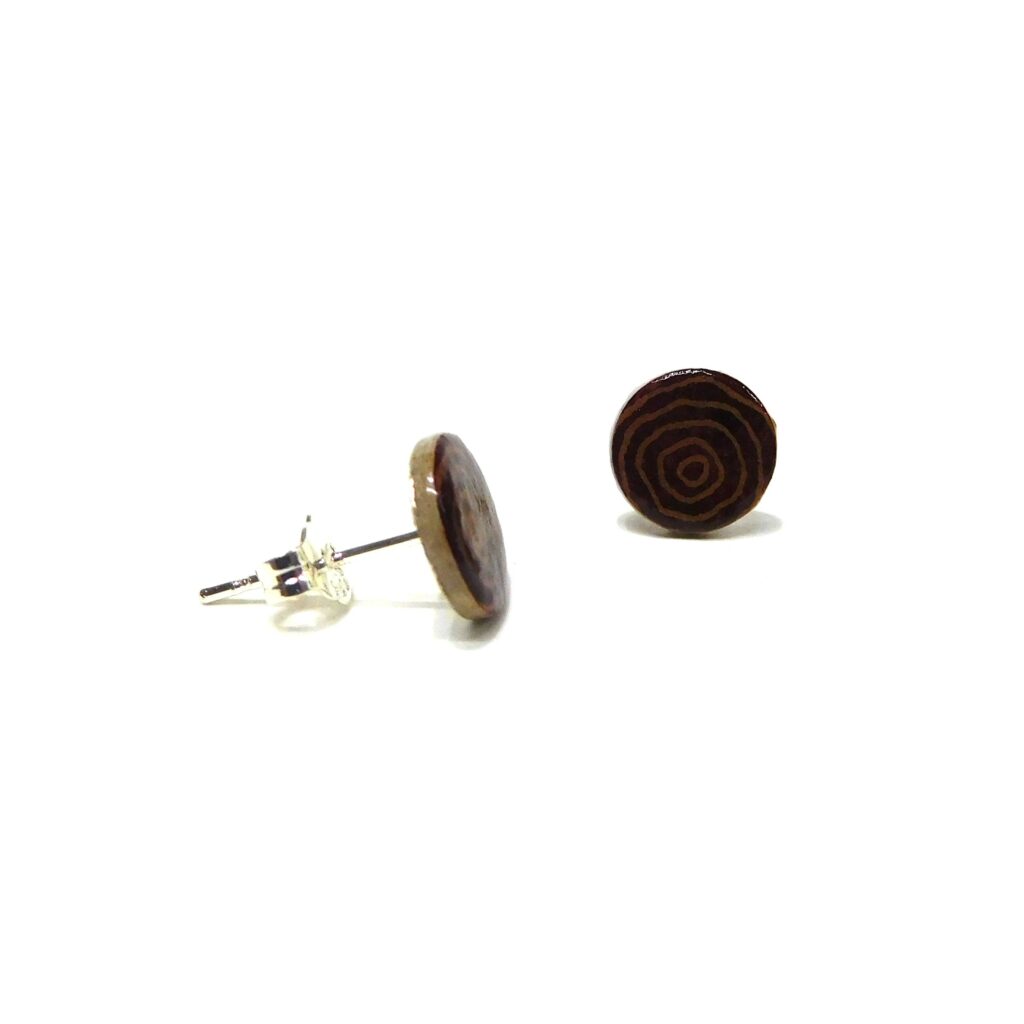 Boucles d'oreille en carton - Puces d'oreille - Rondobordeaux - Argent 925