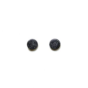 Boucles d'oreille en carton - Puces d'oreille - Rondogris métalisé - Argent 925 – Image 1