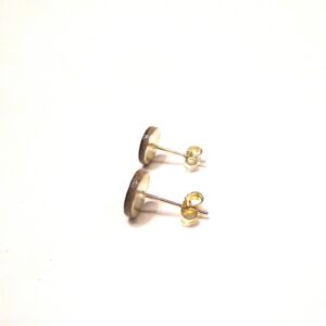 Boucles d'oreille en carton - Puces d'oreille - Rondogris métalisé - Argent 925 – Image 3