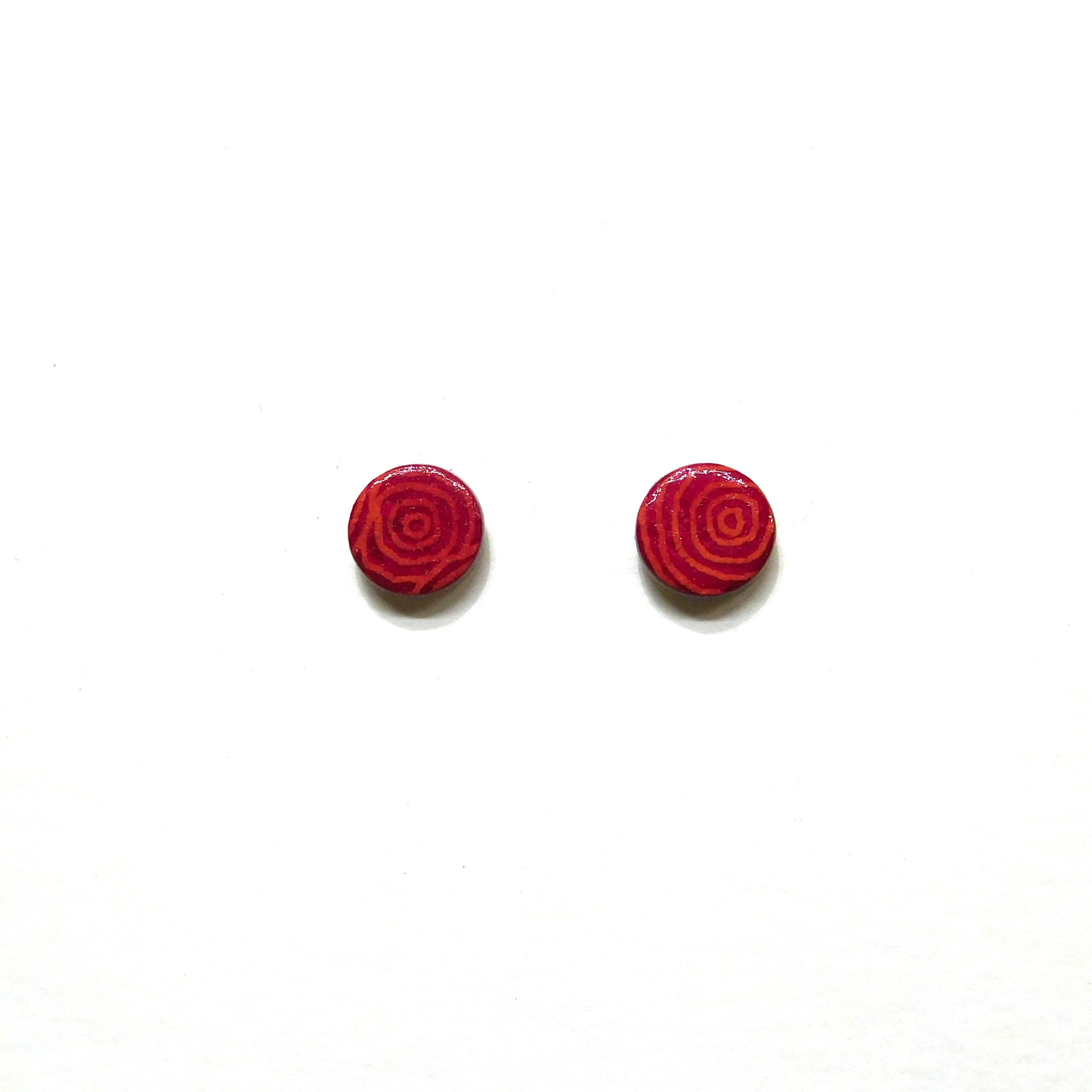 Boucles d'oreille en carton - Puces d'oreille - Rondorose - Argent 925 – Image 1