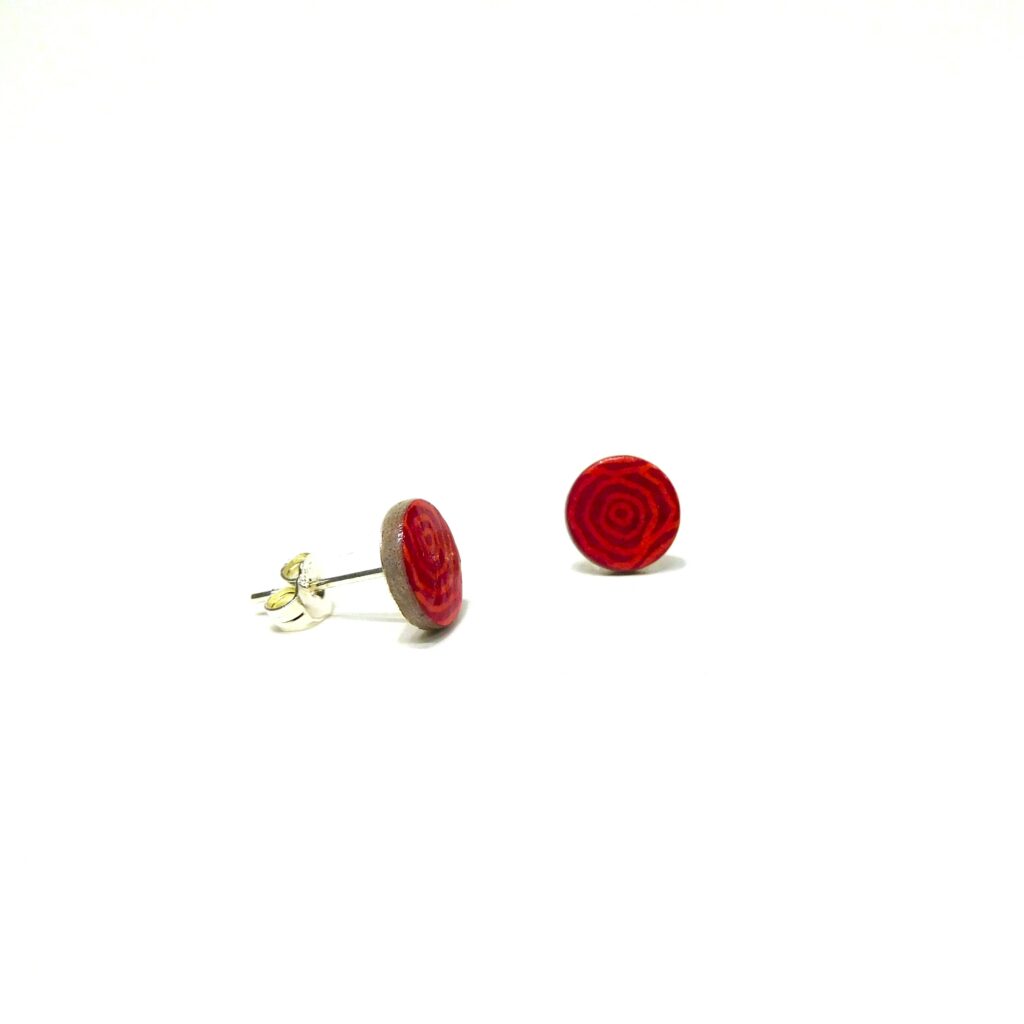 Boucles d'oreille en carton - Puces d'oreille - Rondorose - Argent 925