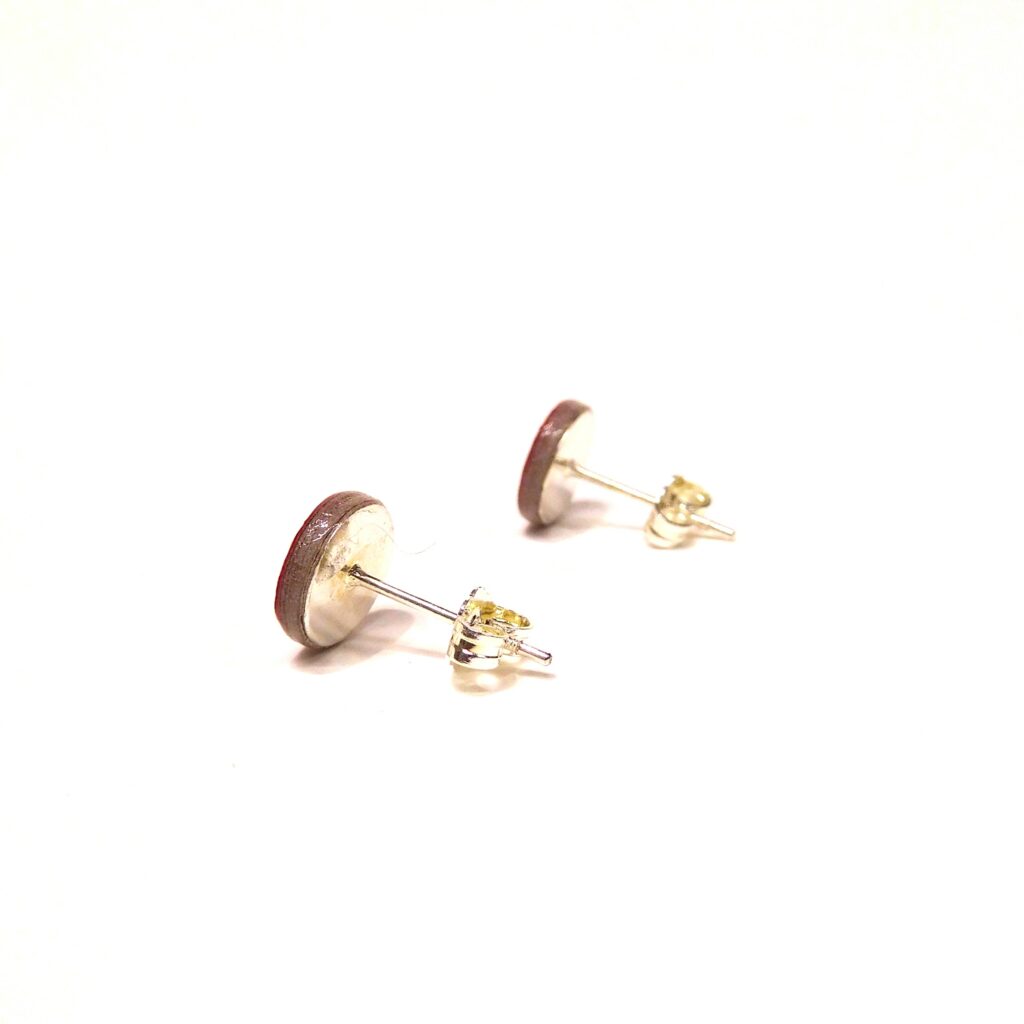 Boucles d'oreille en carton - Puces d'oreille - Rondorose - Argent 925