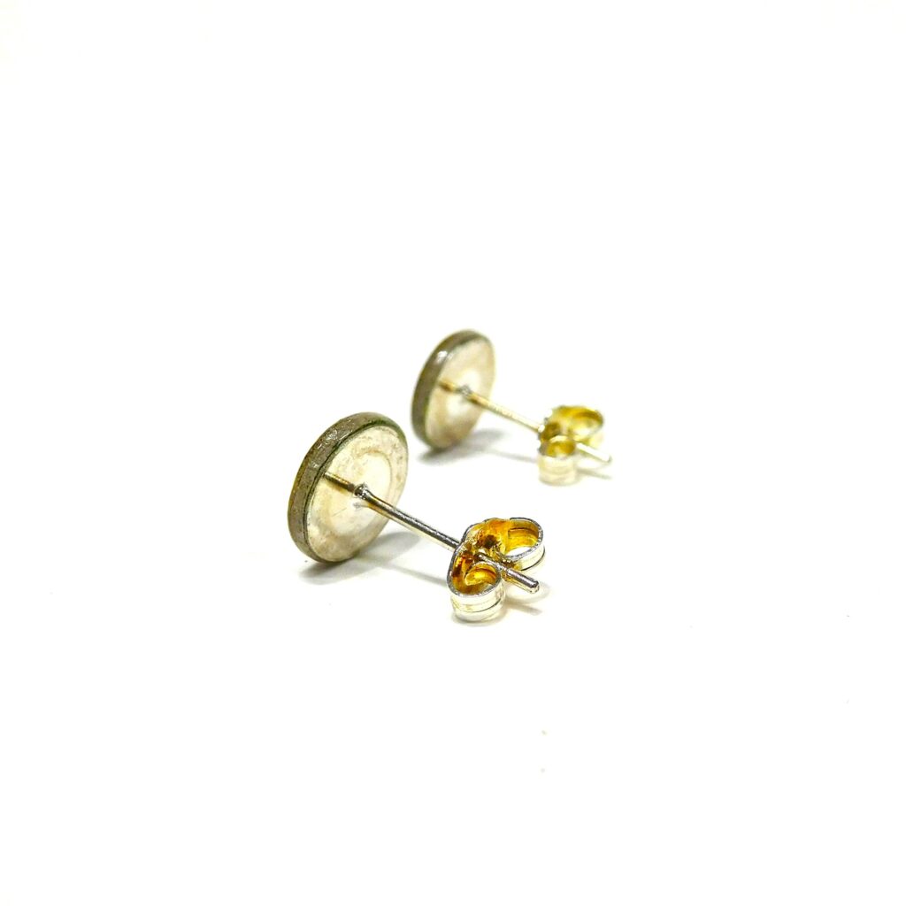 Boucles d'oreille en carton - Puces d'oreille - Rondorose - Argent 925
