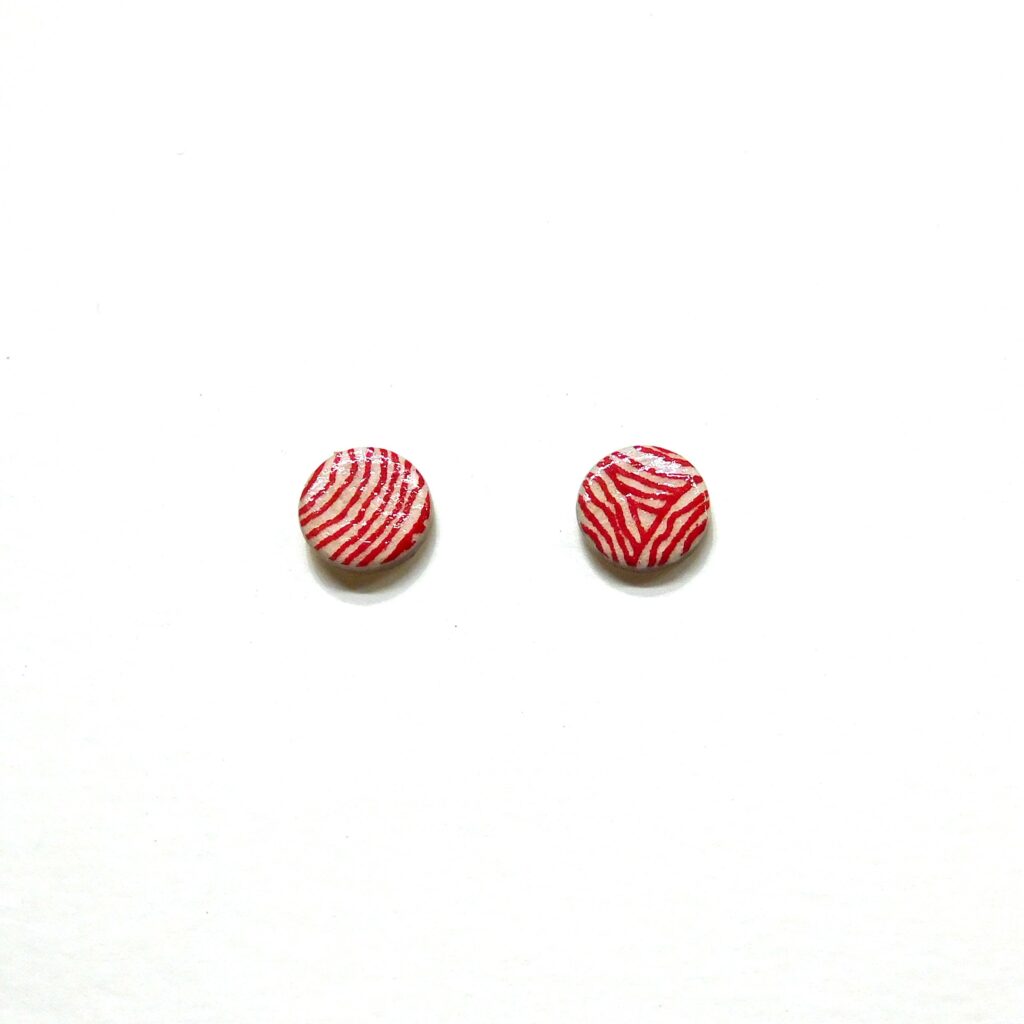 Boucles d'oreille en carton - Puces d'oreille - Rondorouge - Argent 925
