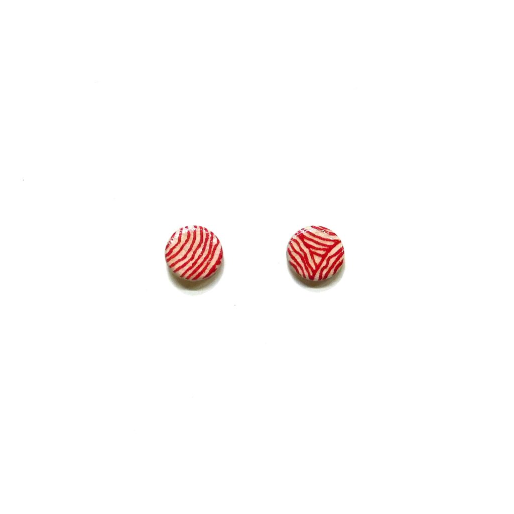 Boucles d'oreille en carton - Puces d'oreille - Rondorouge - Argent 925