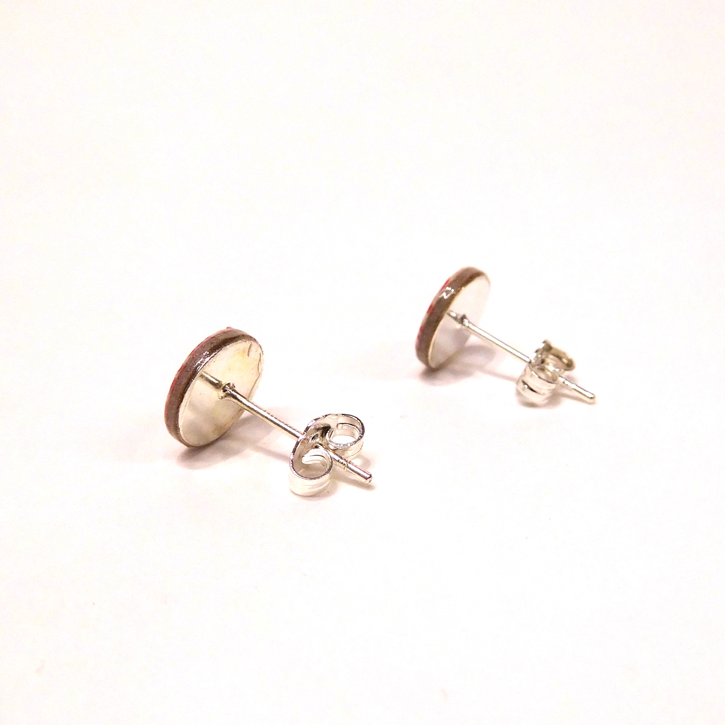 Boucles d'oreille en carton - Puces d'oreille - Rondorouge - Argent 925 – Image 3
