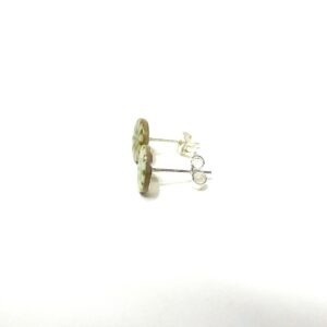 Boucles d'oreille en carton - Puces d'oreille - Fleurs vertes - Argent 925 – Image 3