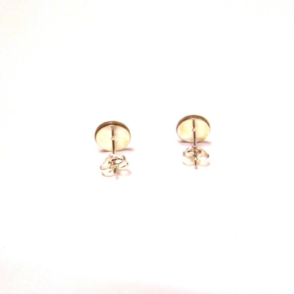 Boucles d'oreille en carton - Puces d'oreille - Fleurs vertes - Argent 925