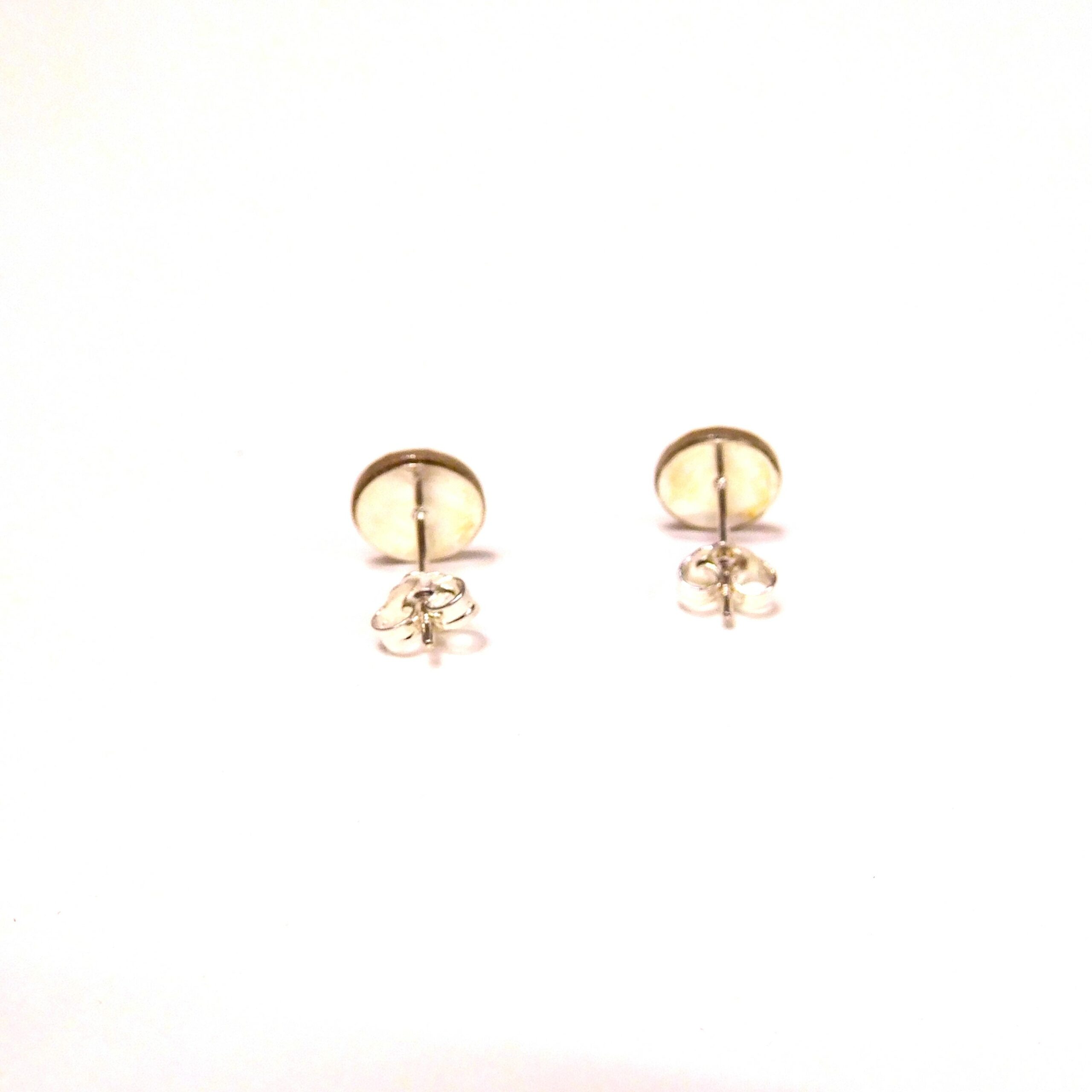 Boucles d'oreille en carton - Puces d'oreille - Fleurs vertes - Argent 925 – Image 4