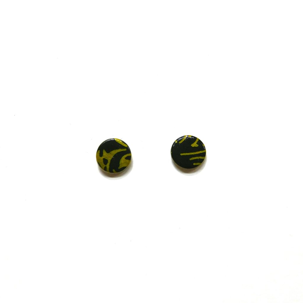 Boucles d'oreille en carton - Puces d'oreille - Vert Baroque - Argent 925