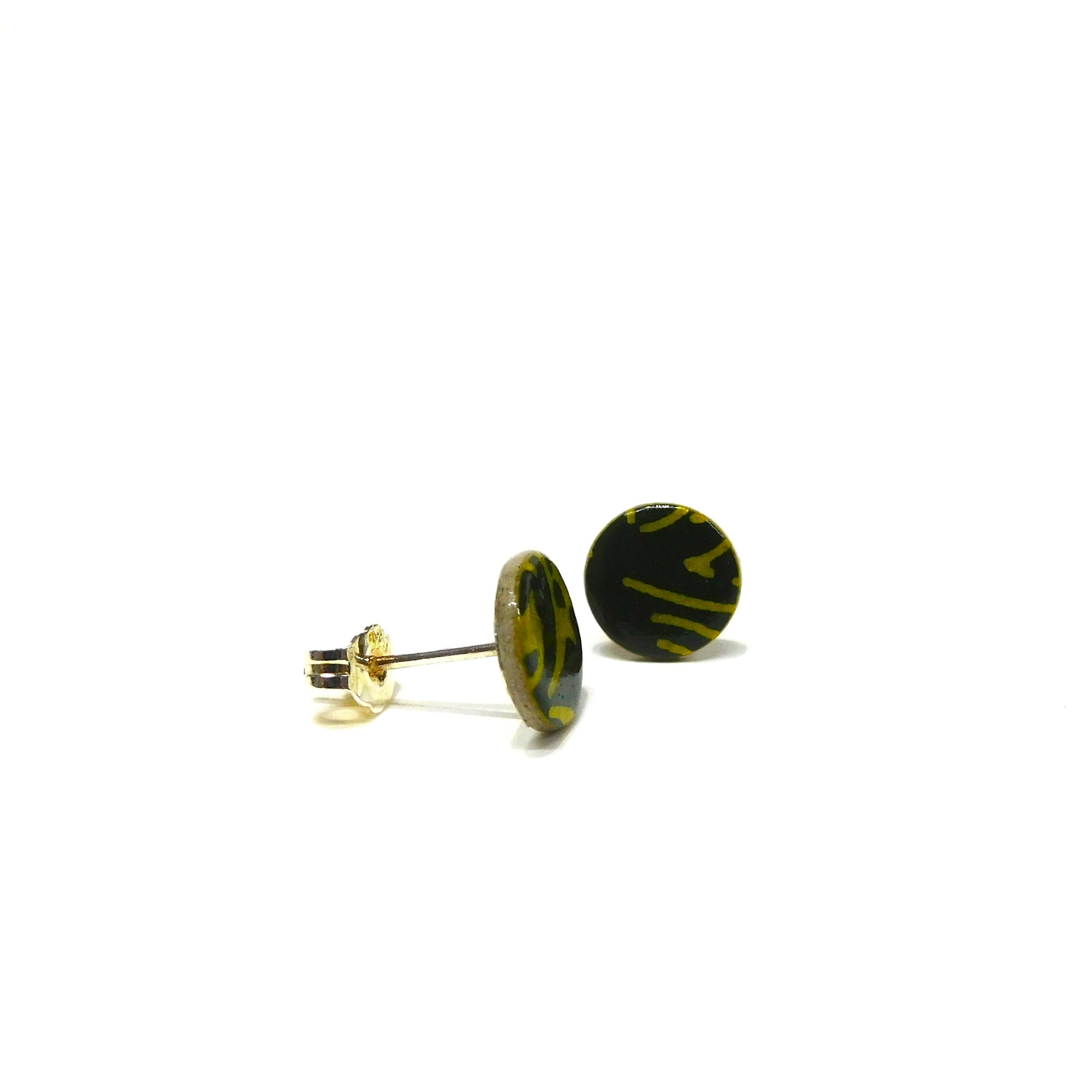 Boucles d'oreille en carton - Puces d'oreille - Vert Baroque - Argent 925 – Image 2
