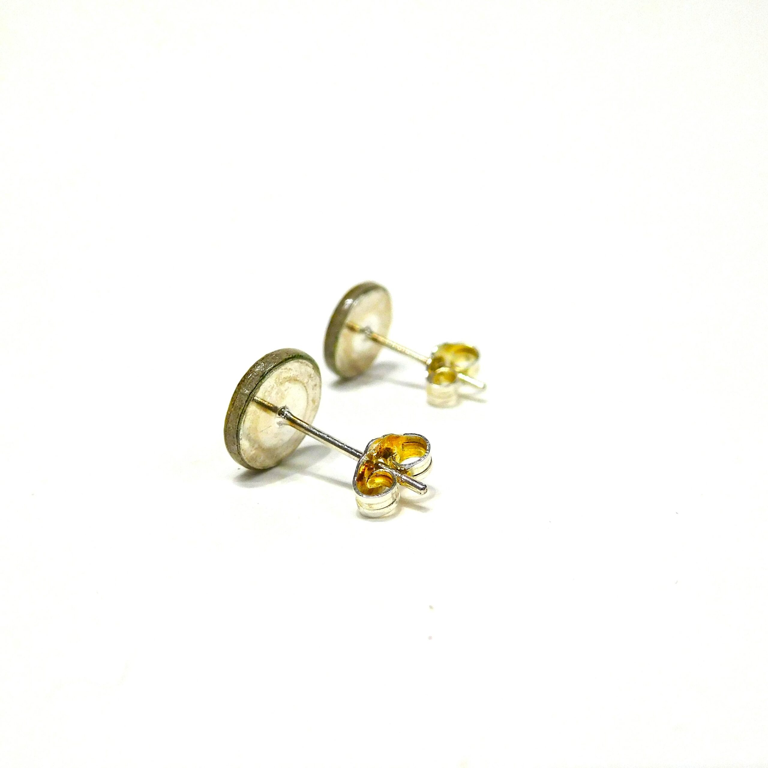 Boucles d'oreille en carton - Puces d'oreille - Vert Baroque - Argent 925 – Image 3