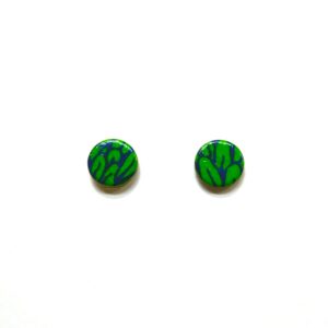 Boucles d'oreille en carton - Puces d'oreille - Vert Feuilles - Argent 925 – Image 1