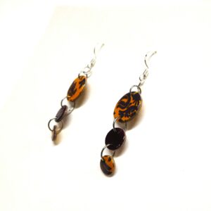 Boucles d'oreille en carton - Grappe - Jaune Bordeaux Baroque - Argent 925 – Image 3