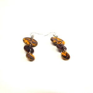 Boucles d'oreille en carton - Grappe - Jaune Bordeaux Baroque - Argent 925 – Image 2