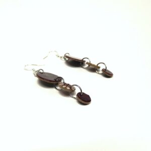Boucles d'oreille en carton - Grappe - Bordeaux et Fleurs Bordeaux - Argent 925 – Image 4