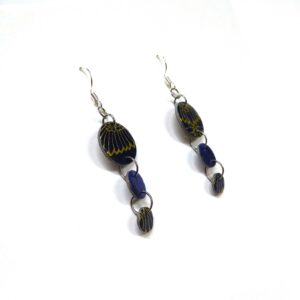 Boucles d'oreille en carton - Grappe - Or Bleu - Argent 925 – Image 3