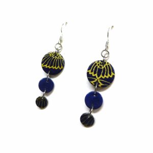 Boucles d'oreille en carton - Grappe - Or Bleu - Argent 925 – Image 2