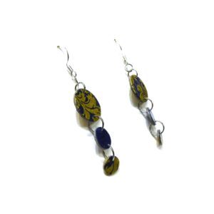 Boucles d'oreille en carton - Grappe - Or Bleu Baroque - Argent 925 – Image 3