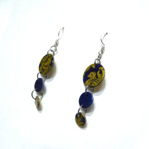 Boucles d'oreille en carton - Grappe - Or Bleu Baroque - Argent 925 – Image 2