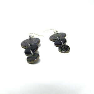 Boucles d'oreille en carton - Grappe - Feuilles Bleu Marine - Argent 925 – Image 7