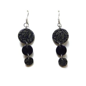 Boucles d'oreille en carton - Grappe - Feuilles Bleu Marine - Argent 925 – Image 5