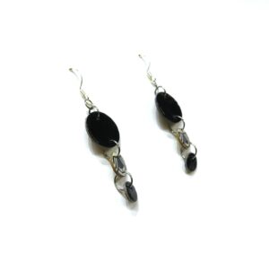 Boucles d'oreille en carton - Grappe - Noir/Blanc Nœuds - Argent 925 – Image 3