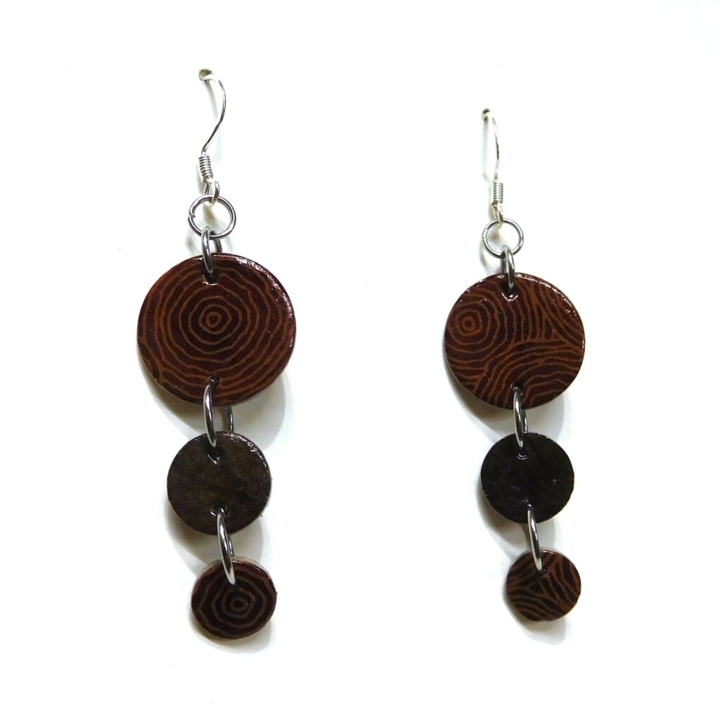 Boucles d'oreille en carton - Grappe - Rondomarron - Argent 925