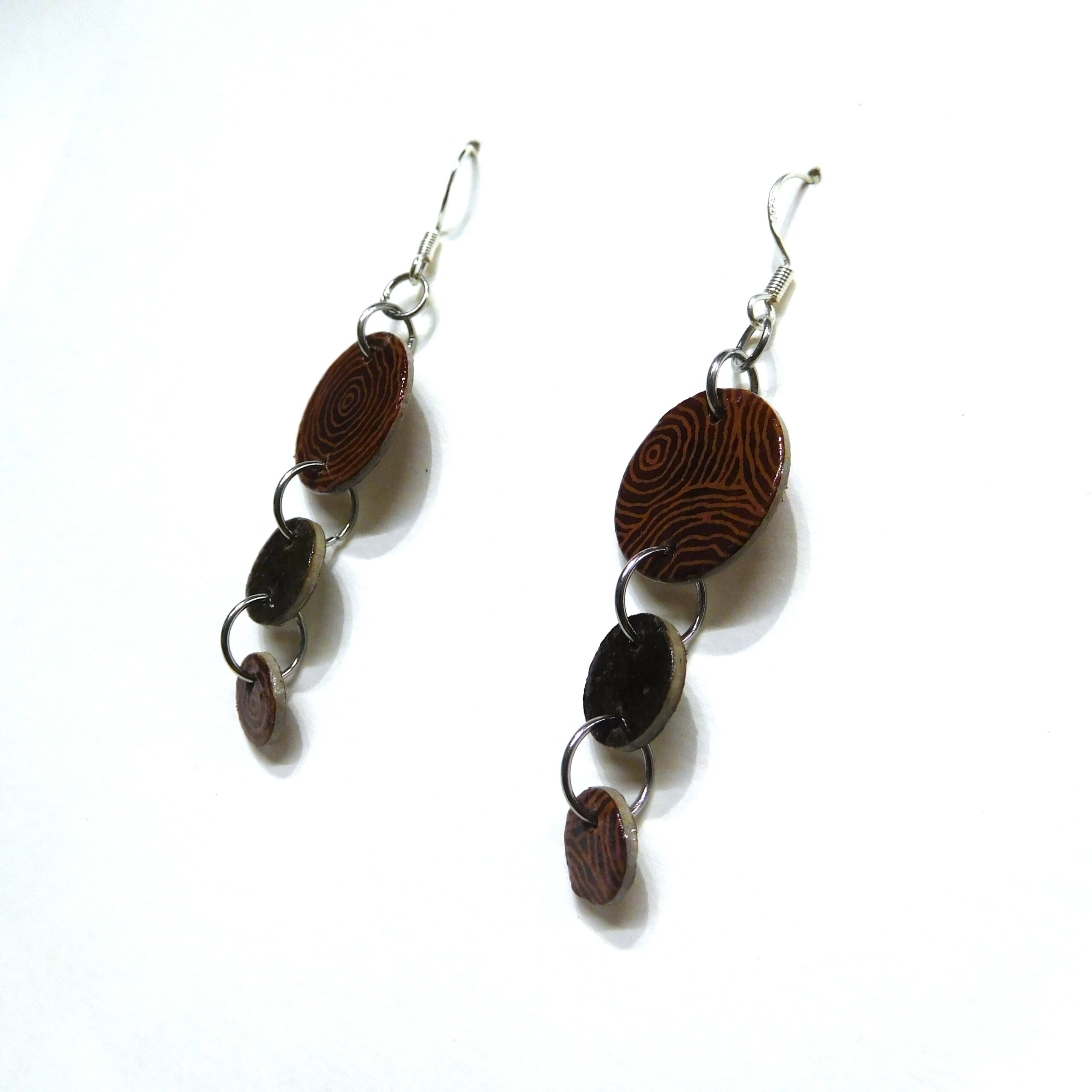Boucles d'oreille en carton - Grappe - Rondomarron - Argent 925 – Image 2