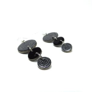 Boucles d'oreille en carton - Grappe - Rondonoir - Argent 925 – Image 4