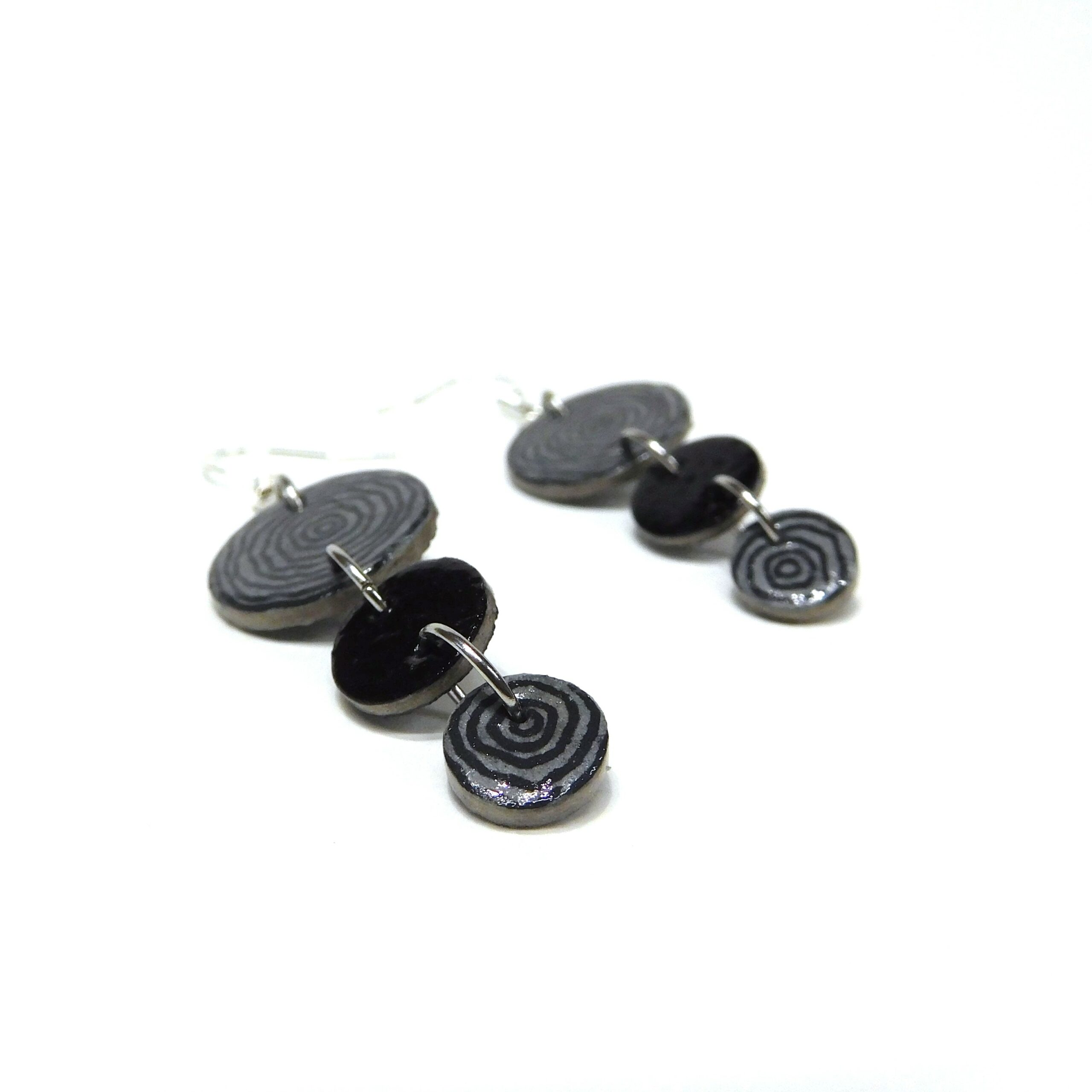 Boucles d'oreille en carton - Grappe - Rondonoir - Argent 925 – Image 4