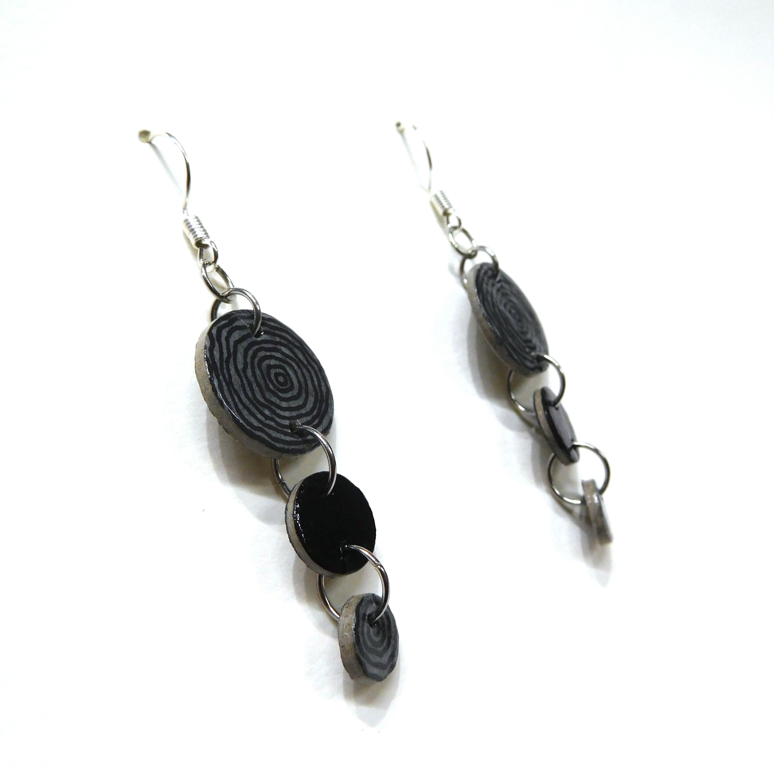 Boucles d'oreille en carton - Grappe - Rondonoir - Argent 925 – Image 3