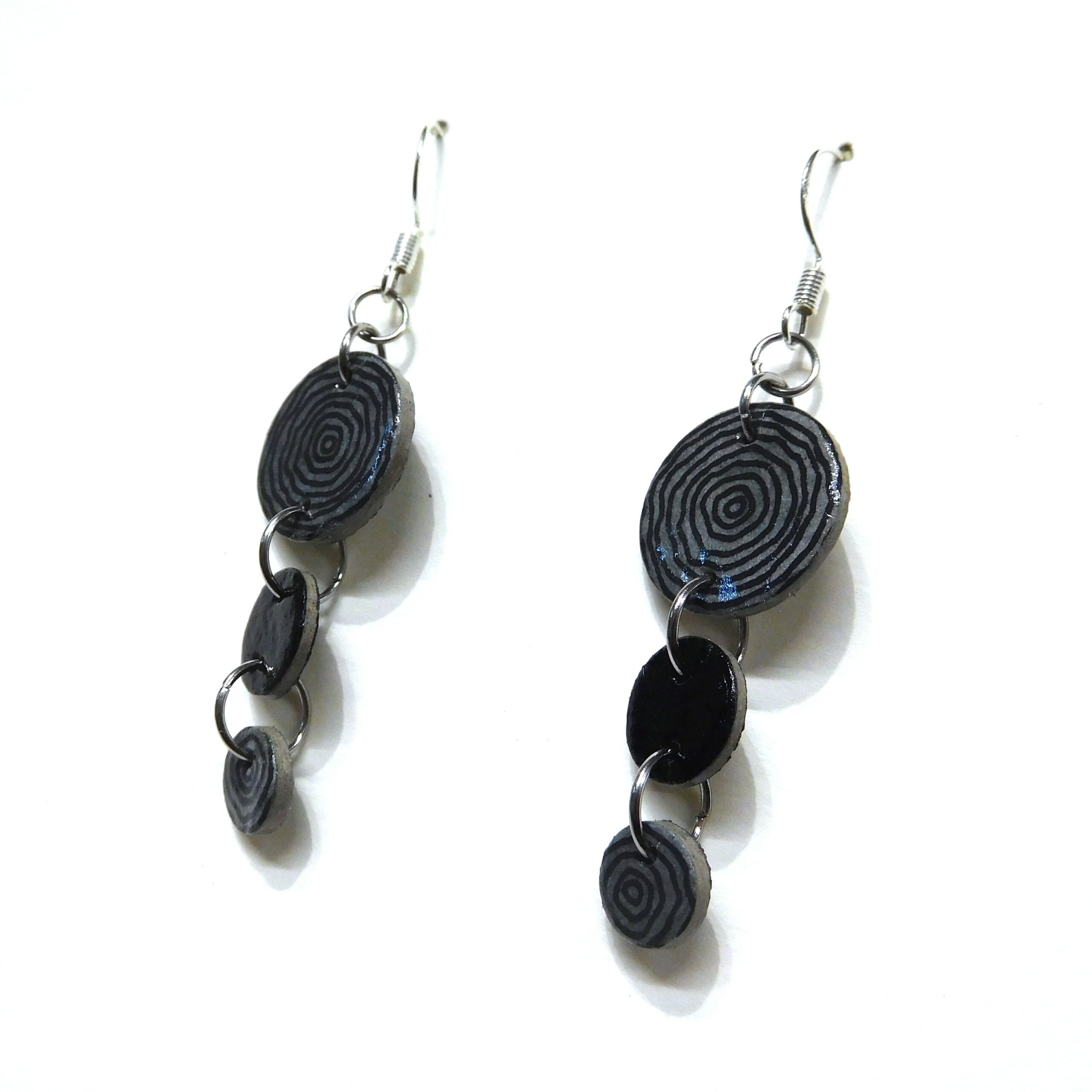 Boucles d'oreille en carton - Grappe - Rondonoir - Argent 925 – Image 2