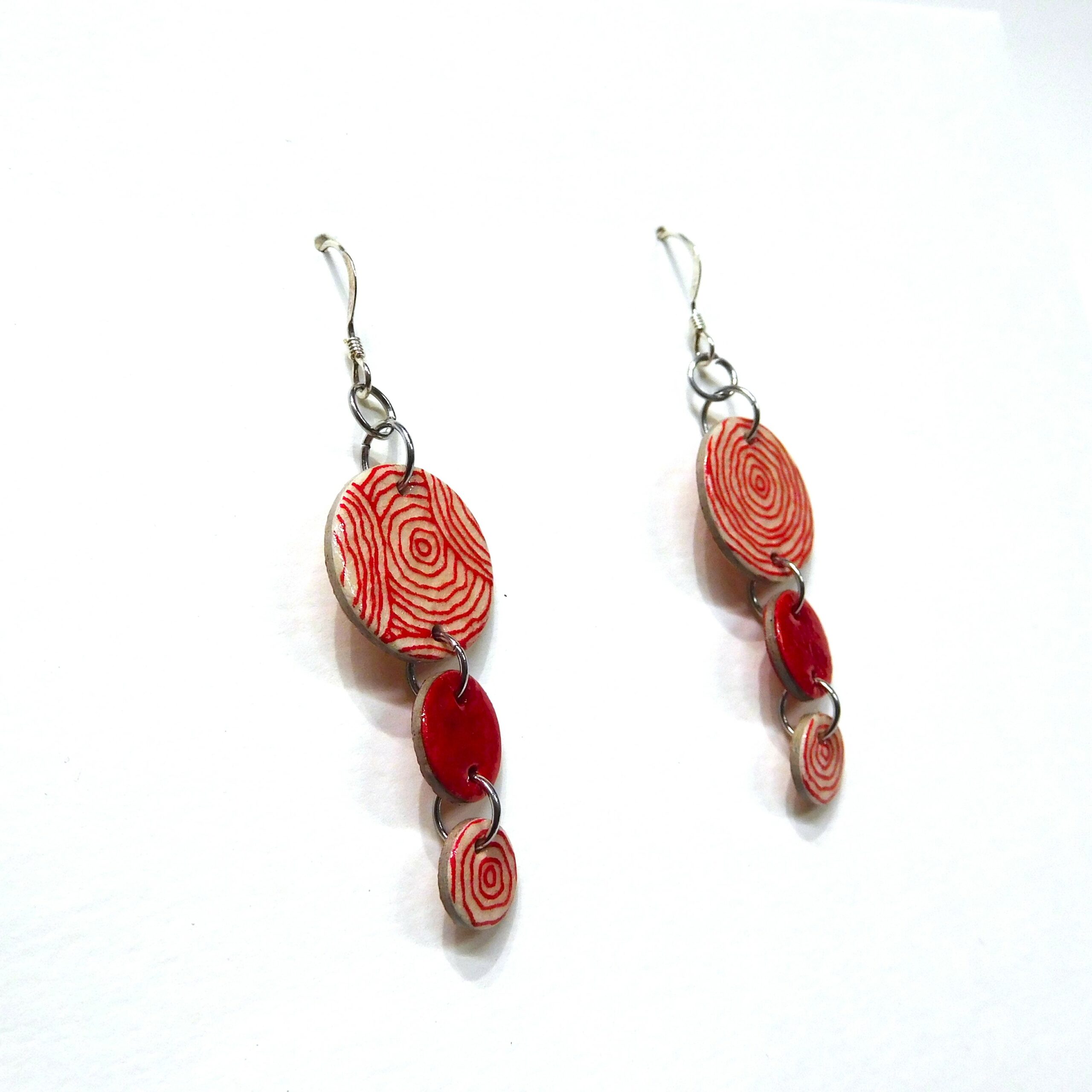 Boucles d'oreille en carton - Grappe - Rondorouge - Argent 925 – Image 3