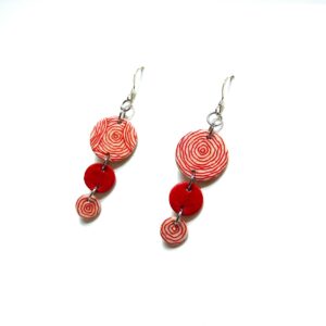 Boucles d'oreille en carton - Grappe - Rondorouge - Argent 925 – Image 2