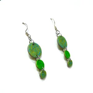 Boucles d'oreille en carton - Grappe - Rondovert/Vert - Argent 925 – Image 2