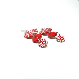 Boucles d'oreille en carton - Grappe - Rouge étoile - Argent 925 – Image 4